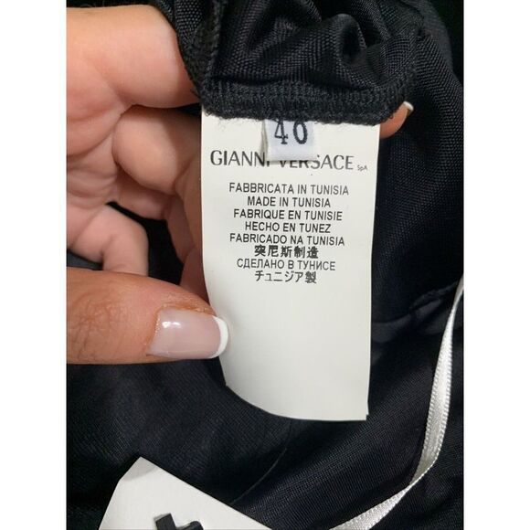 versace collection Authentic Black Green Tank Knee Length Dress US 4 Small IT 40 - Picture 8 of 9